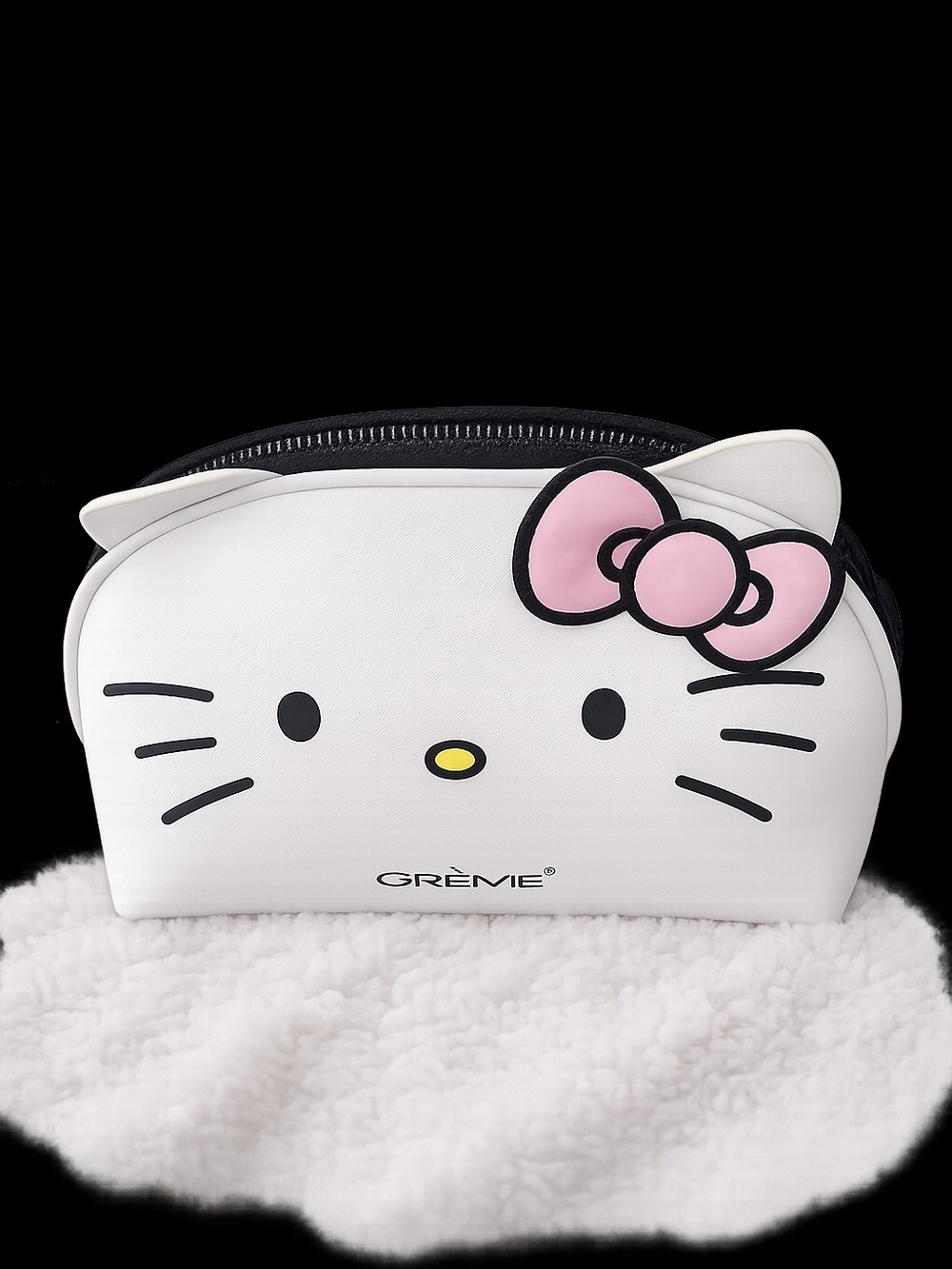 Hello Kitty Crème Cosmetic Bag Makeup Pouch White Sanrio 2022